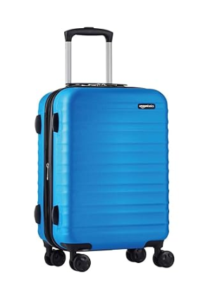 Amazon Basics - Maleta de Cabina Pequeña Rígida Expandible, Equipaje de Mano en ABS, con 4 Ruedas Giratorias