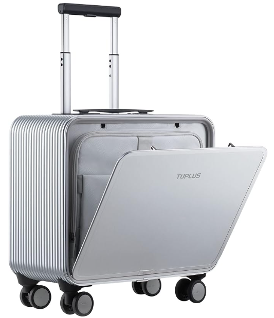 TUPLUS Maleta rígida para Equipaje de Viaje con 4 Ruedas giratorias Maleta de Aluminio con Cerradura TSA, Serie Quick (Silver, 48 x 42 x 20.8 cm)
