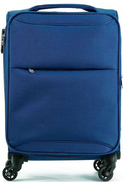 Maleta de Tela para Cabina Equipaje de Mano Viajar en avión rigida Viaje 4 Ruedas 360º giratorias Color Azul Maleta de Viaje
