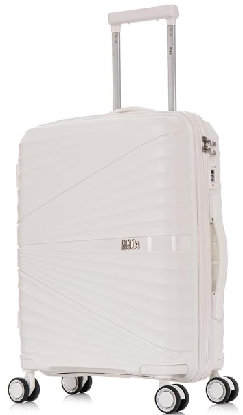 1990s Maleta de Cabina 55x39x21.5cm (46L) Polipropileno - Candado Incrustada - 20 Pulgadas - Blanco