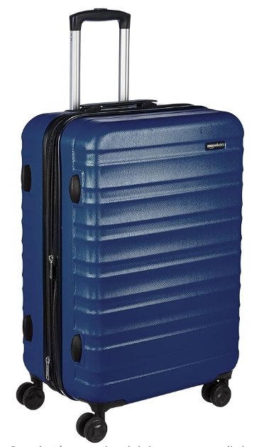 Amazon Basics - Maleta de viaje rígidaa giratoria - 68 cm, Azul marino
