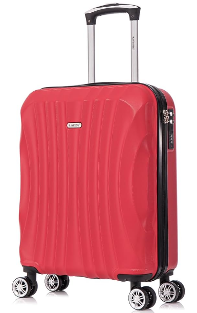 RAYKONG Maleta de Cabina ABS 55x40x20cm (44L) - Maletas de Viaje Pequeñas Ligeras 20 Pulgadas - Rojo
