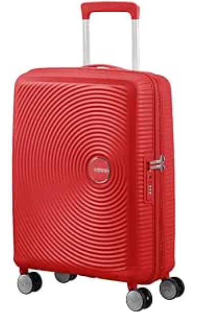 American Tourister Soundbox - Equipaje de mano ampliable Spinner S, 55 cm, 41 L, Rojo (Rojo Coral)
