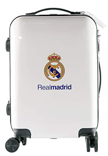 Real Madrid - Maleta Trolley de Cabina - Equipaje de Mano - 55x40x20 cm - Todas las Aerolíenas - Carcasa Rígida - Ruedas Giratorias - Cierre de Seguridad TSA - Real Madrid Regalos - Producto Oficial
