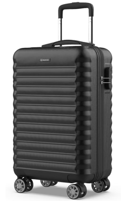 NUMADA - Maleta de Viaje Cabina 55x36x19cm (30L) Upfly XS con Cierre de Combinación y 4 Ruedas Dobles 360. Maleta de Mano Rígida Resistente, Ligera con Interior Compartimentado | Negro
