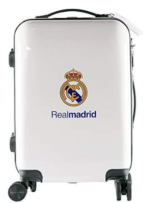 Real Madrid - Maleta Trolley de Cabina - Equipaje de Mano - 55x40x20 cm - Todas las Aerolíenas - Carcasa Rígida - Ruedas Giratorias - Cierre de Seguridad TSA - Real Madrid Regalos - Producto Oficial
