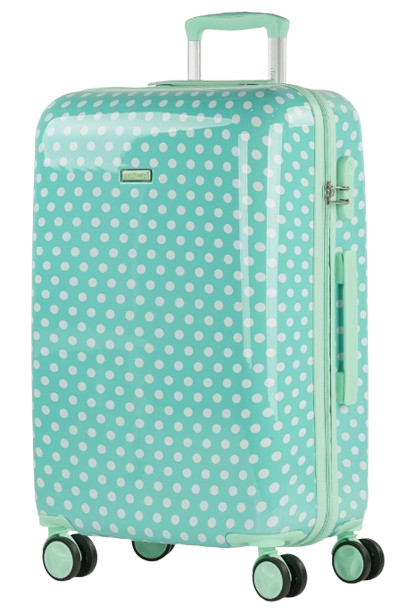 ITACA - Maleta Niña Con Ruedas - Maleta Infantil Niña De Viaje - Maletas Niña Con Diseño Divertido - Maleta Niños Con Ruedas Ligeras y Resistentes., Topos Menta

