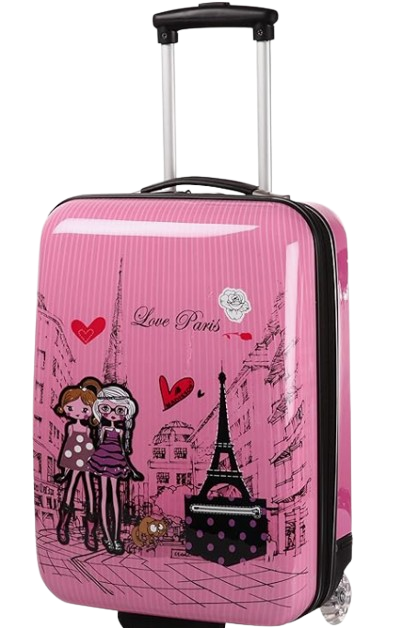 Madisson – Maleta de Cabina para niño/niña Rosa Love Paris ABS 50 x 33 x 20 cm
